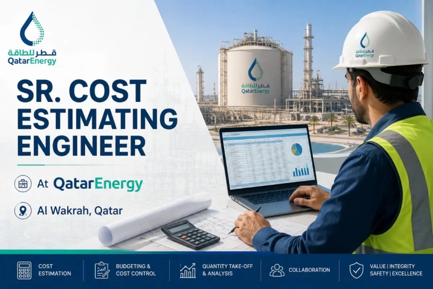 SR. COST ESTIMATING ENGINEER At QatarEnergy, Al Wakrah, Qatar - Apply Now